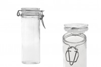 120 ml round glass jar with airtight closure (wire and transparent rubber on the lid)